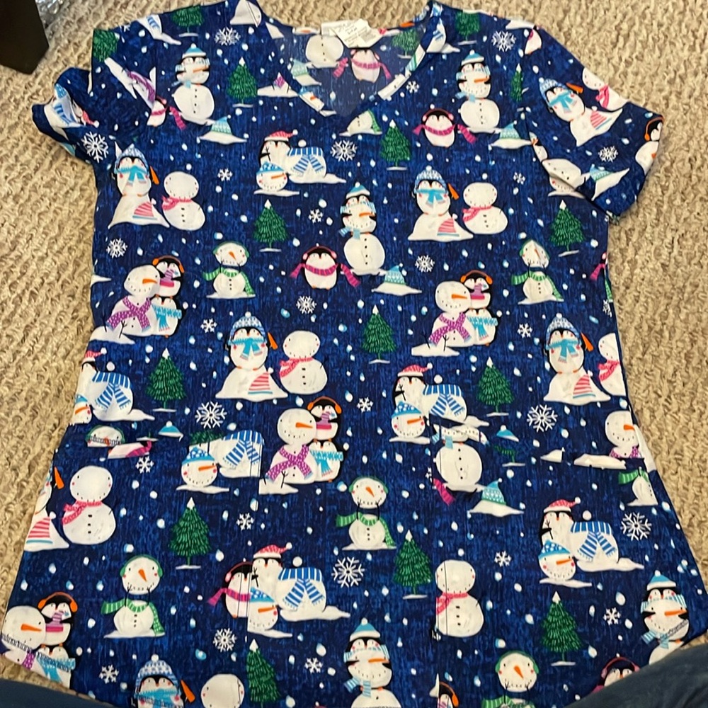 christmas scrub top